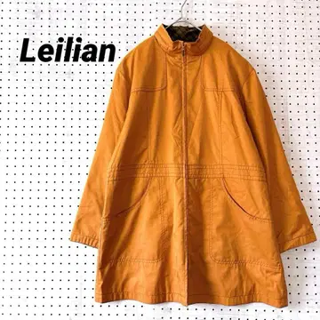 레리안 스탠드 카라 미들 기장 코트 (9) 오렌지 계열 안쪽 체크 라이닝