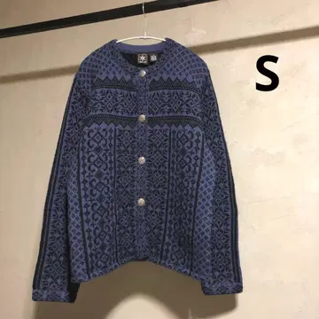 80s 90s 빈티지 SKYR 노르딕 무늬 니트 가디건