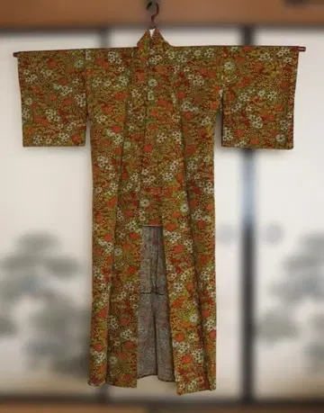 기모노 레트로 쇼와 30년대 코몬 꽃무늬