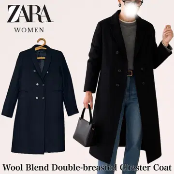 ZARA 자라 울 혼방 더블 브레스트 체스터 코트 L 새상품급