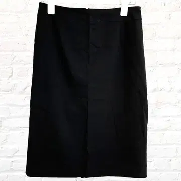 GLOW GENIC 타이트 스커트 미디 기장 블랙 오피스 슬릿