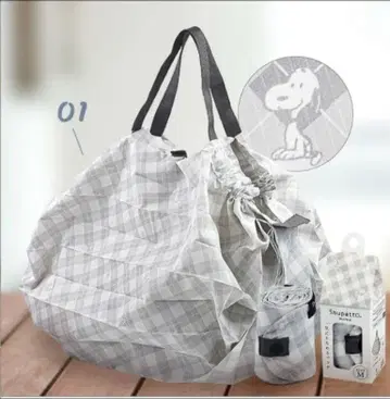 [슈파트] M 스누피 에코백 체크 [Shupatto]