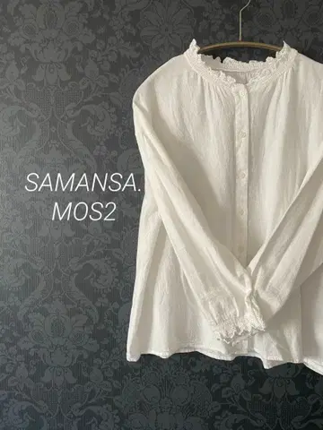 [ 사만사 모스모스 ] 화이트 프릴 레이스 상의