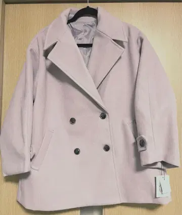 GRL 핑크 더블 브레스트 코트