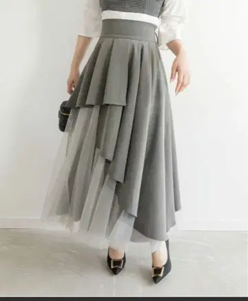 RANDA 튤 도킹 스커트 란다