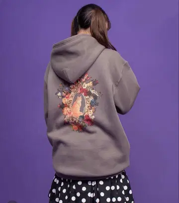 앤드엘씨 고양이꽃 프레임 후드티