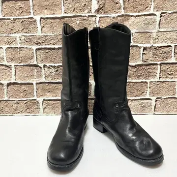 쁘띠 프린세스 23.5EEE 라운드토 청키힐 블랙 부츠