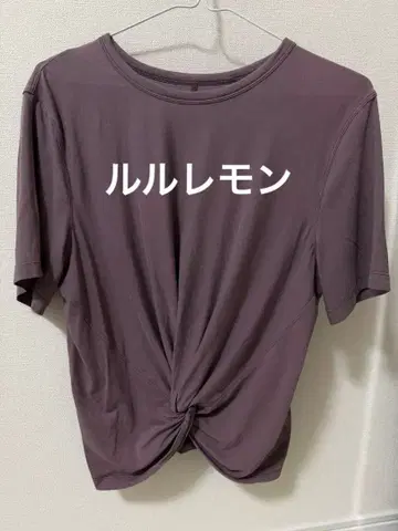 lululemon 반팔 스모키 핑크 T셔츠 매듭 디자인