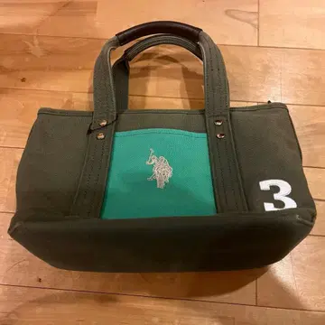 유에스플로어슨 로고 토트백 올리브 그린 토트백 3