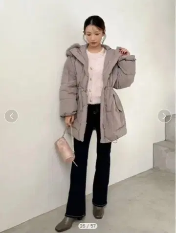 2025AW 니시카와 후드 퍼 미들 다운