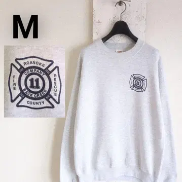 구제 의류 프룻 오브 더 룸 맨투맨 그레이 소방서 백 크릭 M