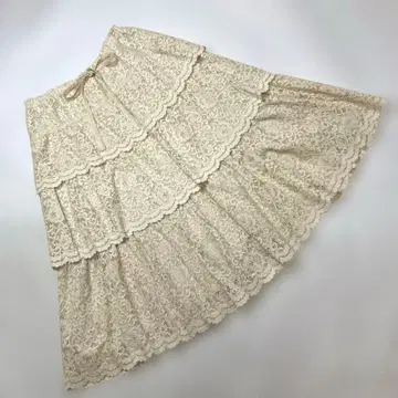 핑크하우스 생지 꽃 레이스 단단 스커트