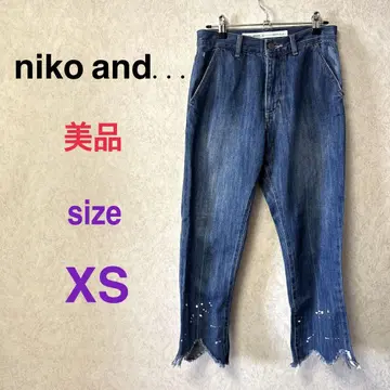 [ 새상품급 ] 니코앤드 페인트 디자인 데님 팬츠 청바지 XS 블루