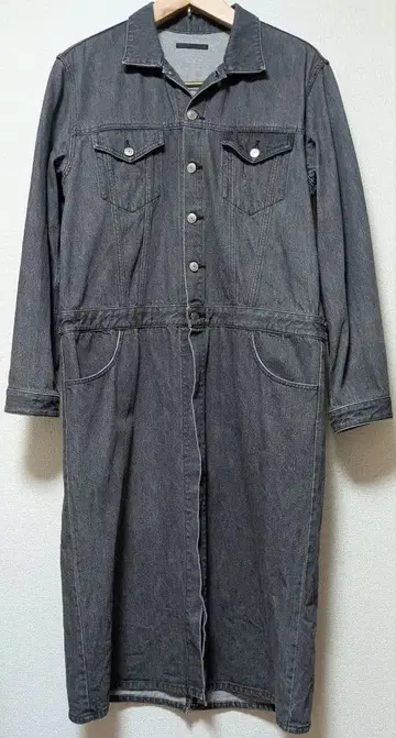 DISCOVERED 데님 롱 자켓 코트 블랙