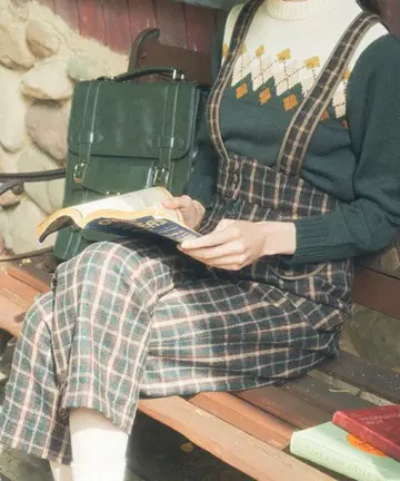 [ Fi.n.t ] 변형 플랩 서스펜더 체크 팬츠