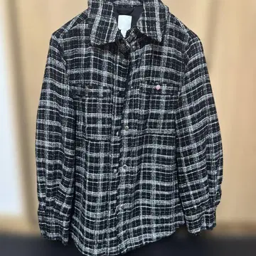 H&M 체크 무늬 자켓 S 사이즈 블랙 화이트