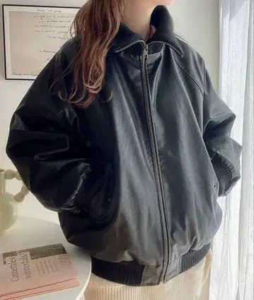 Java 립 터틀 페이크 가죽 자켓