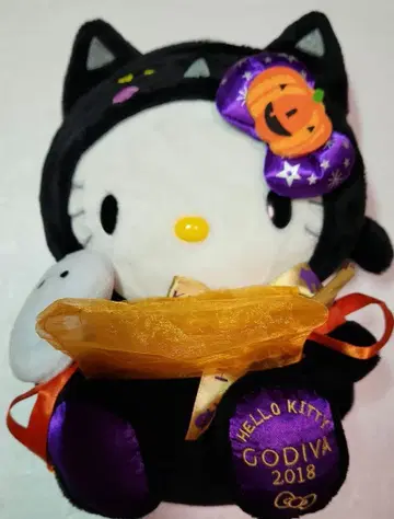 헬로키티 검은 고양이 봉제 인형 고디바 2018