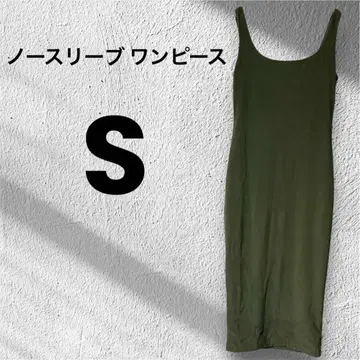 올리브 그린 슬리브리스 원피스 [ S ]