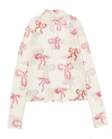 PINK RIBBON SEE-THROUGH TOPS (HIGH NECK)