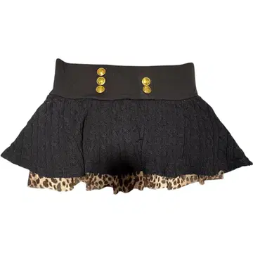 d.i.a. 헤이세이 갸루 그런지 레오파드 무늬 미니 스커트 니트