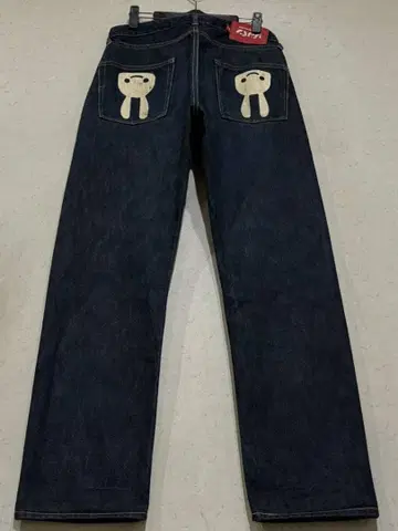 CUNE 큔 F-RU2 2연 역토끼 데님 팬츠 다크 네이비 일본제