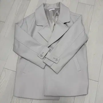 라이트 그레이 피 코트 미들 기장