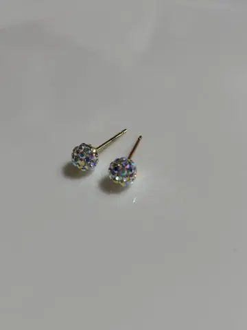 라메 스터드 귀걸이 10k