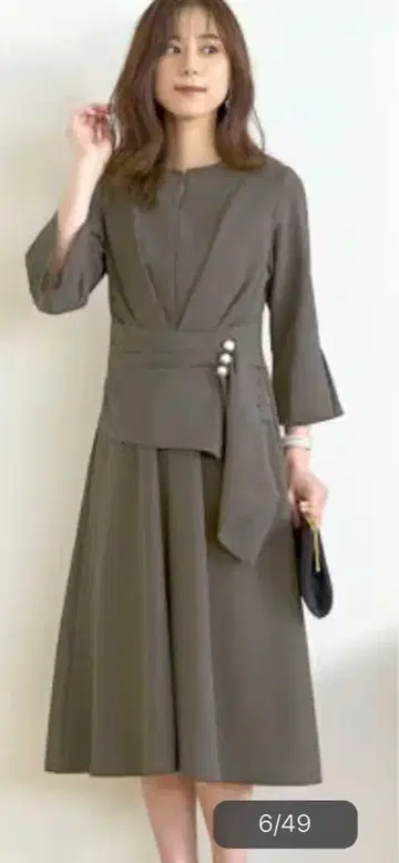 루일 에 부티크 허리 펄 원피스 다크 그레이 L