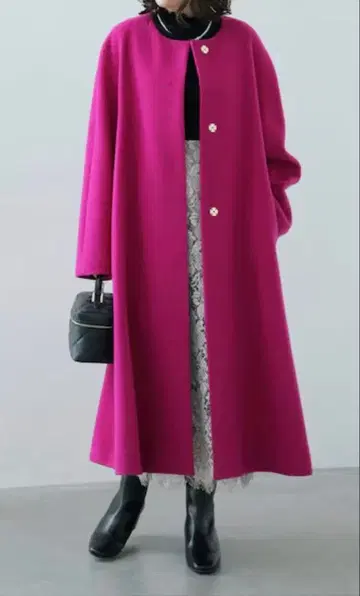 La TOTALITE 울 모사 플레어 맥시 코트