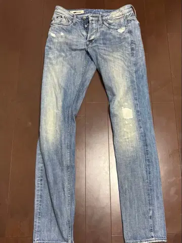 GAS 라이트 블루 슬림핏 데님