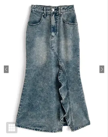 데님 플레어 스커트 슬릿