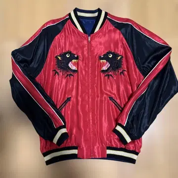 새상품급 테일러 토요 리버서블 새틴 스카잔 아세테이트 블랙 호랑이 L