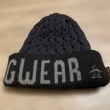 케이블 짜임 니트 모자 블랙 F 사이즈 로고