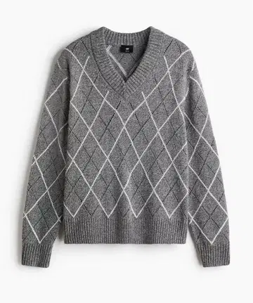 H&M 레귤러핏 울 블렌드 V넥 스웨터