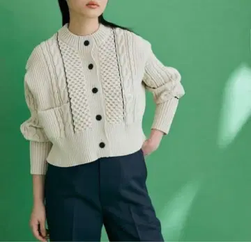 ADAM ET ROPE 케이블 숏 가디건