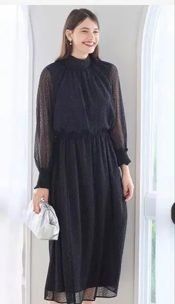 23구 [ APPLAUDIR ] 시어 도트 플로키 드레스 34 사이즈