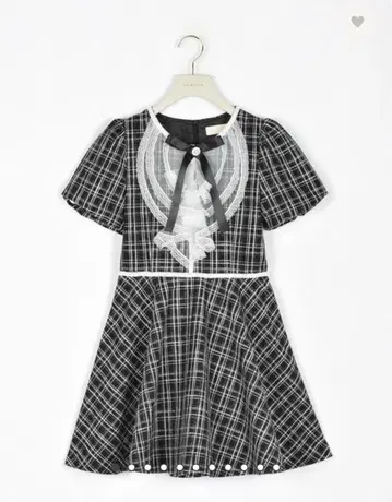 An MILL 프릴 레이스 트위드 원피스