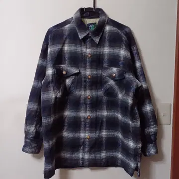 구제 의류 빈티지 남성용 플란넬 셔츠 퀼팅 체크 L