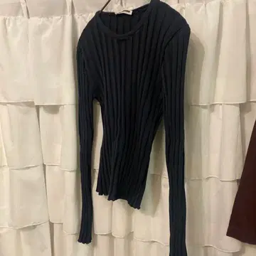 JIL SANDER 네이비 리브 스웨터 36