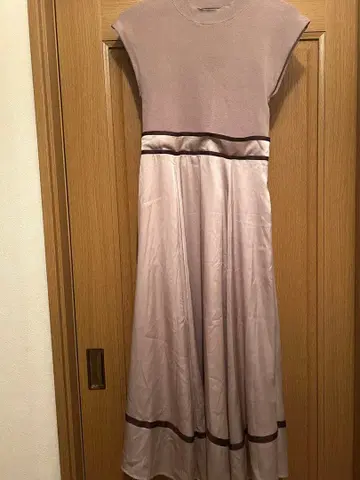 슬리브리스 니트 롱 원피스