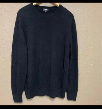 UNIQLO 캐시미어 100% 쿨넥 스웨터 남성용 네이비