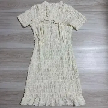 Darich 리본 셔링 미니 원피스 Free