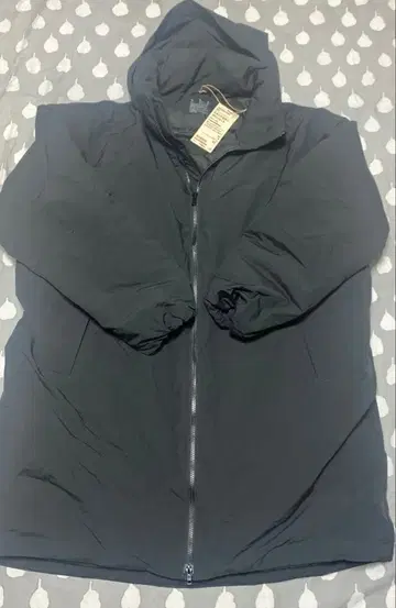 블랙 스탠드 카라 다운 코트 XL