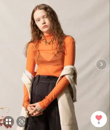 MAISON SPECIAL 긴팔 티셔츠 긴팔 상의 오렌지