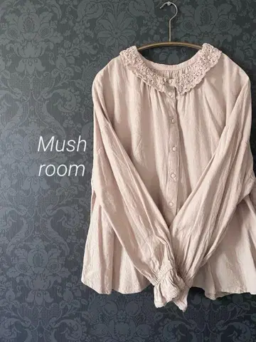 [ Mush room ] 내추럴 상의 블라우스 프릴 오 L