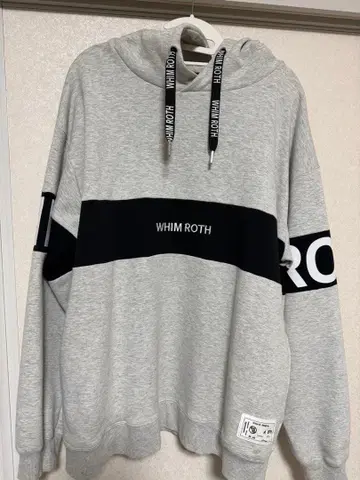 WHIM ROTH 그레이 후드 부착 후드티
