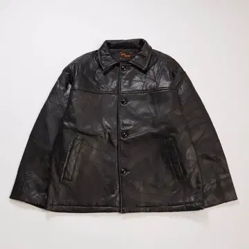 [ Sourcream ] 패치워크 ECO 가죽 카 코트