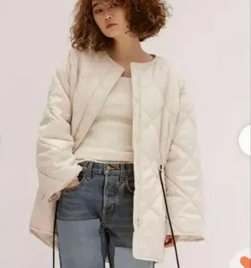 화이트 퀼팅 자켓 오카베 아유미