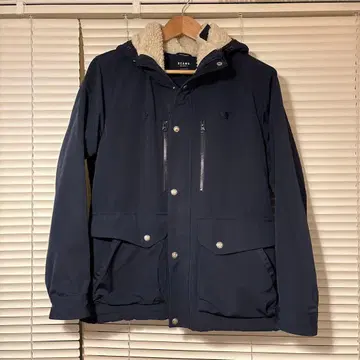 BEAMS HEART 마운틴 후드티 보아 안감 네이비 (남성용)